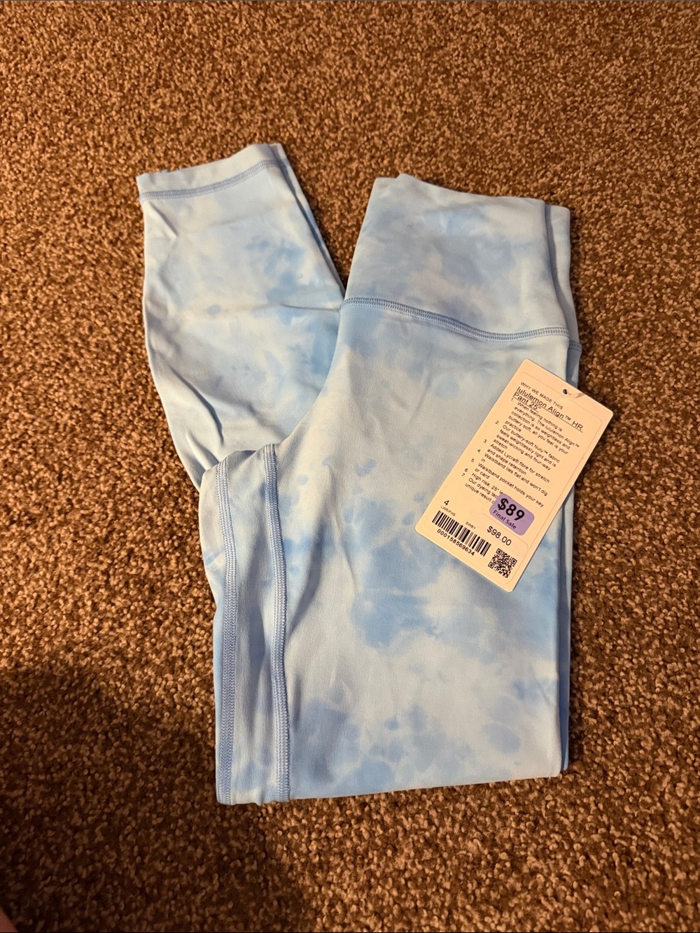 lululemon athletica Light Blue Tie-Dye Leggings